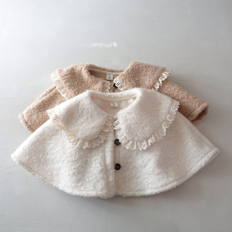 Jm Snail - Korean Children Fashion - #discoveringself - Mellow Puff Collar Cape - 10