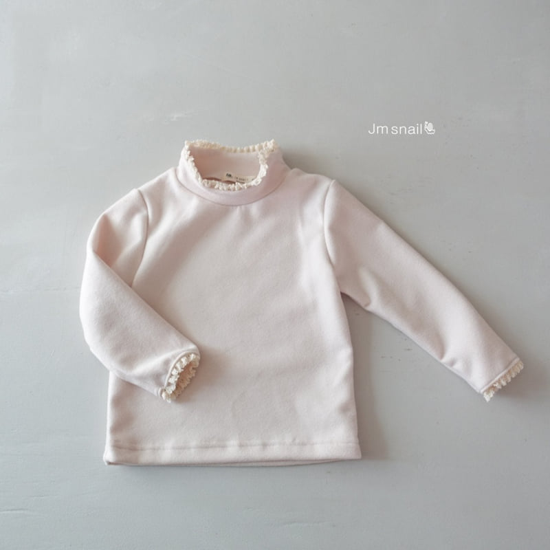 Jm Snail - Korean Children Fashion - #discoveringself - Double Brushed Lace Turtleneck Tee - 8