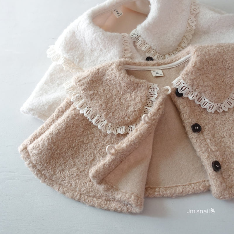 Jm Snail - Korean Children Fashion - #fashionkids - Mellow Puff Collar Cape - 11
