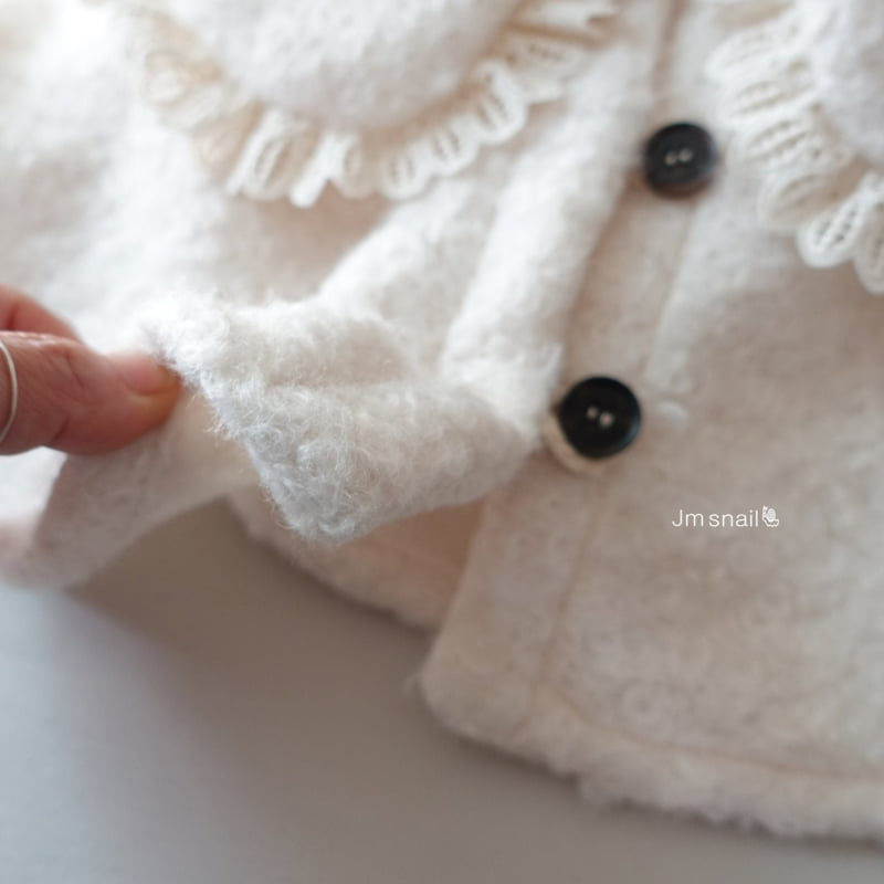 Jm Snail - Korean Children Fashion - #kidsshorts - Mellow Puff Collar Cape - 12