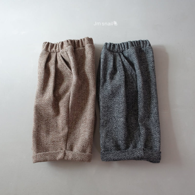 Jm Snail - Korean Children Fashion - #kidsstore - Herringbone Cuffed Pants - 3
