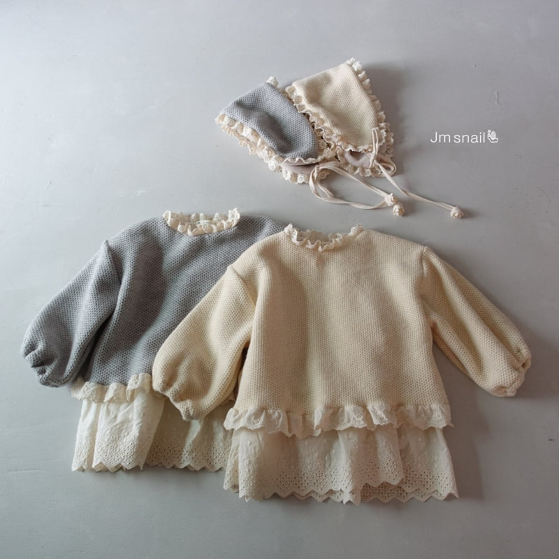 Jm Snail - Korean Children Fashion - #kidzfashiontrend - Edon Ribbed Double Lace Long Tee - 11