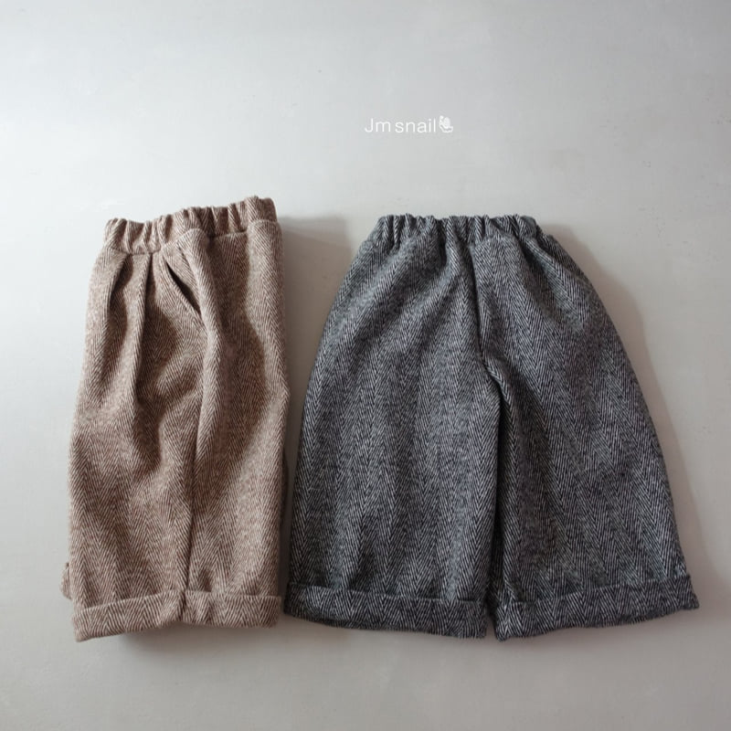 Jm Snail - Korean Children Fashion - #kidsstore - Herringbone Cuffed Pants - 4