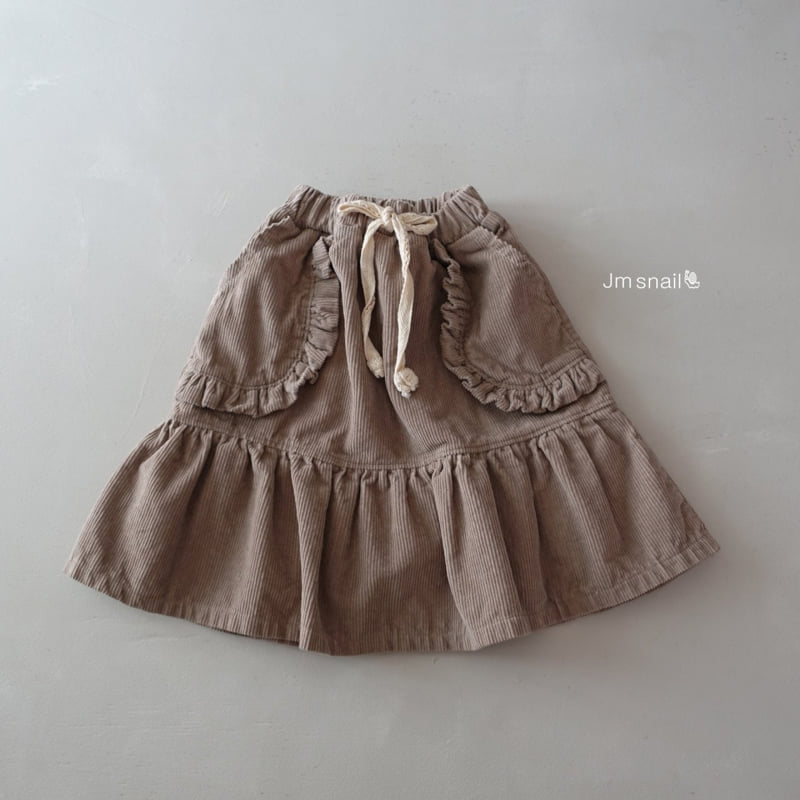 Jm Snail - Korean Children Fashion - #magicofchildhood - Frill Pocket Corduroy Skirt - 2