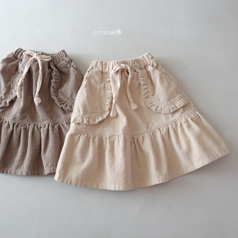 Jm Snail - Korean Children Fashion - #minifashionista - Frill Pocket Corduroy Skirt - 3