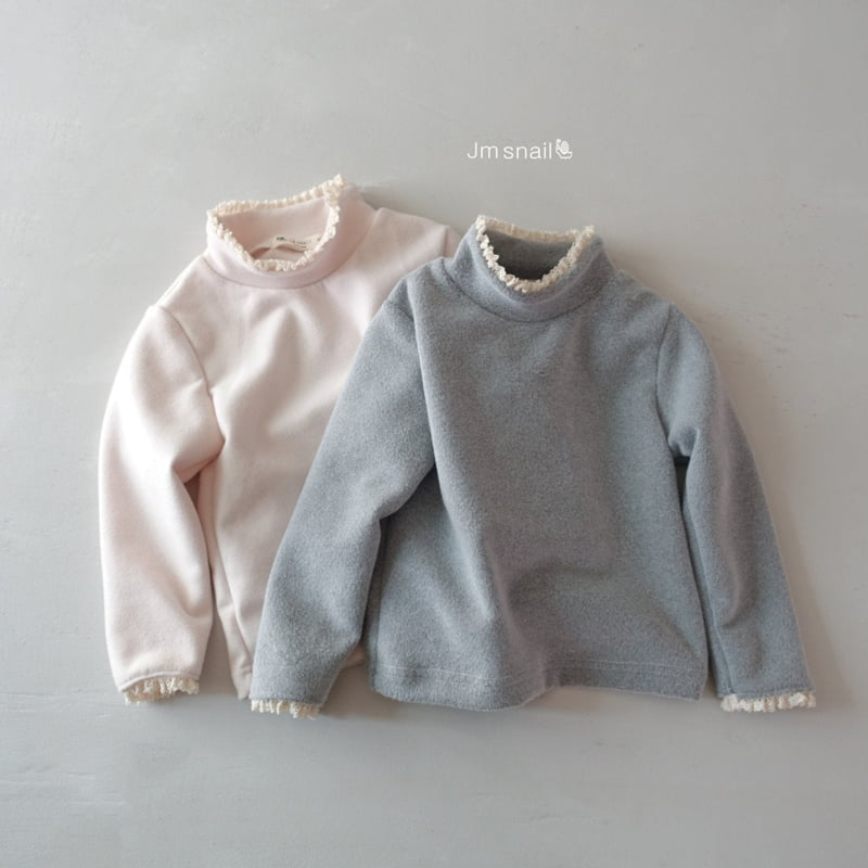 Jm Snail - Korean Children Fashion - #prettylittlegirls - Double Brushed Lace Turtleneck Tee