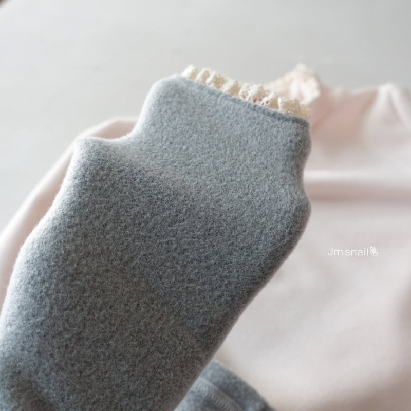 Jm Snail - Korean Children Fashion - #toddlerclothing - Double Brushed Lace Turtleneck Tee - 4