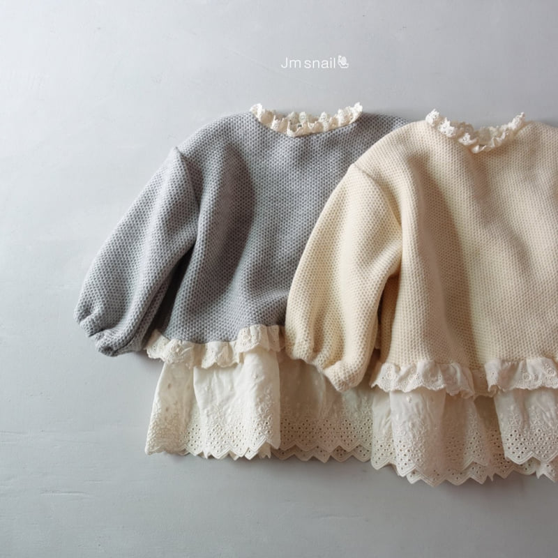 Jm Snail - Korean Children Fashion - #stylishchildhood - Edon Ribbed Double Lace Long Tee - 3