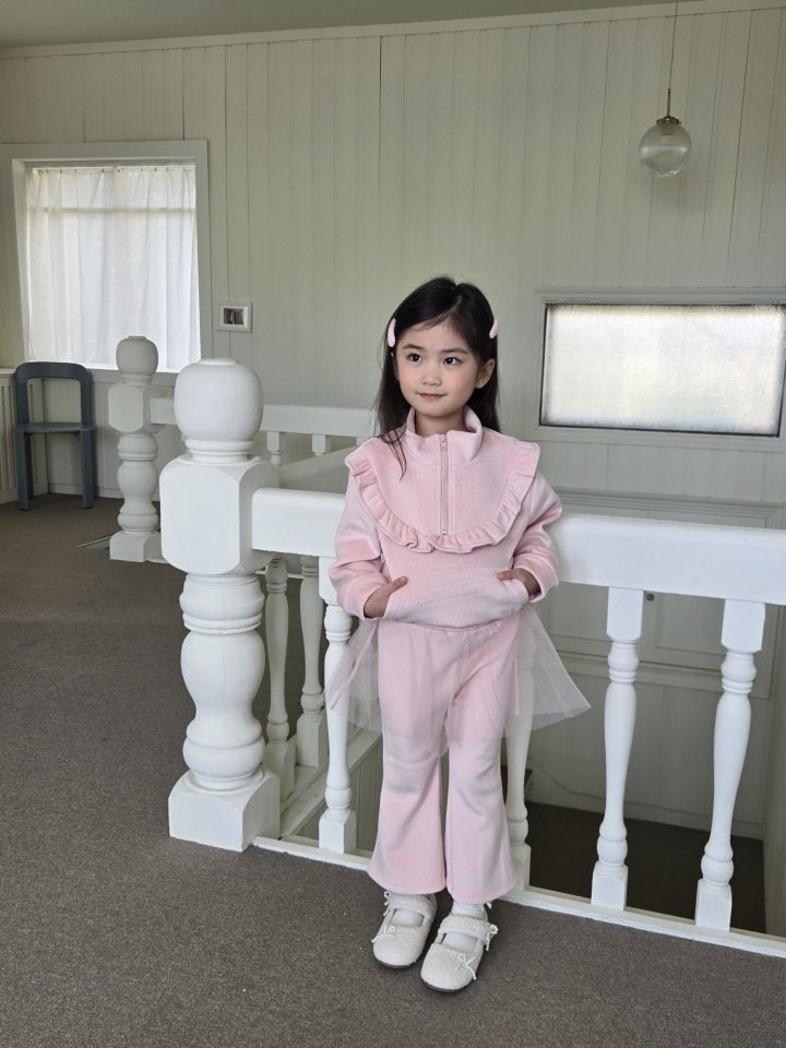 Joy ello - Korean Children Fashion - #minifashionista - Mink Tulle Zip-Up Set - 3