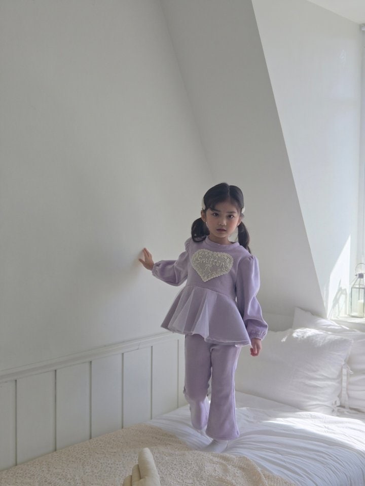 Joy ello - Korean Children Fashion - #todddlerfashion - Heart Tulle Set - 6