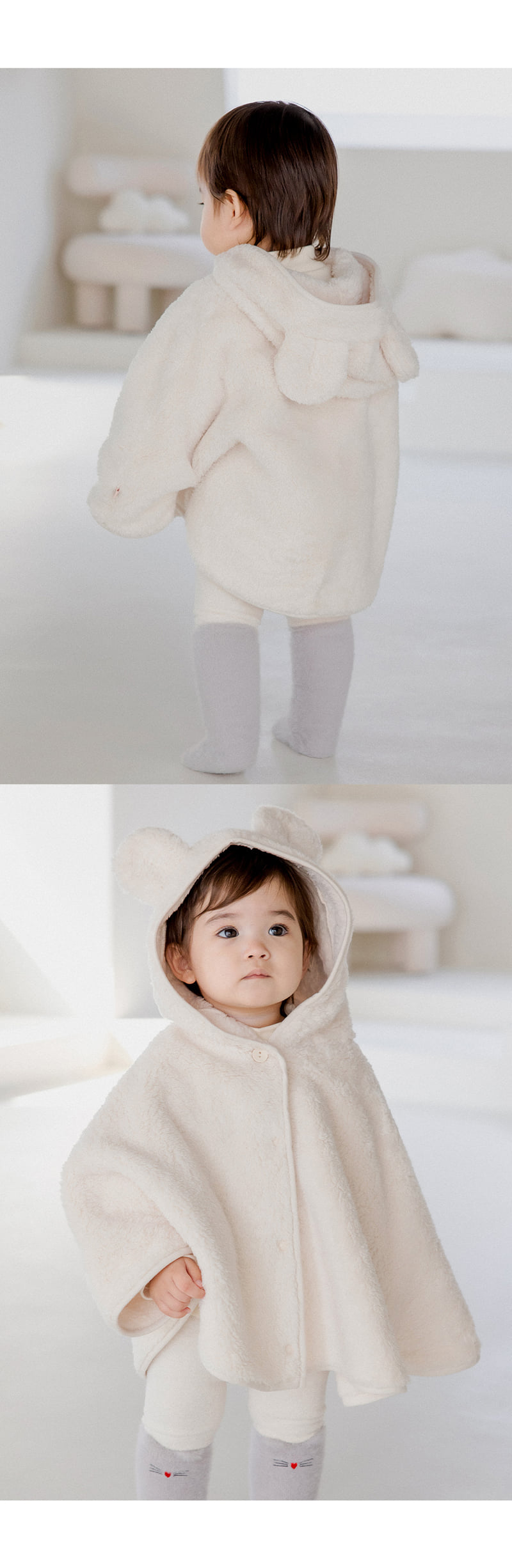 Kids Clara - Korean Baby Fashion - #babyfashion - Daini Fleece Baby Cape - 3