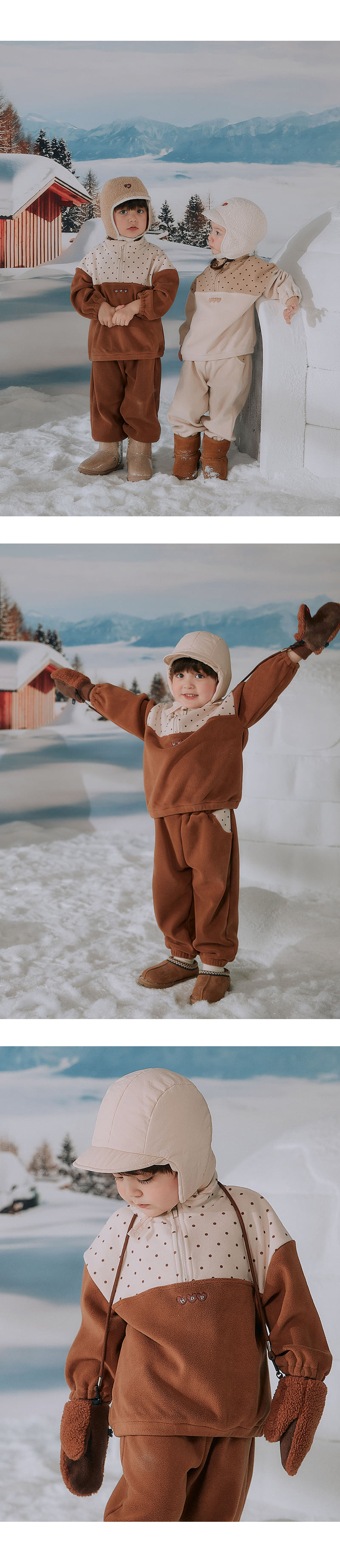 Kids Clara - Korean Baby Fashion - #babyfashion - Dartz Fleece Lined Set Up - 3
