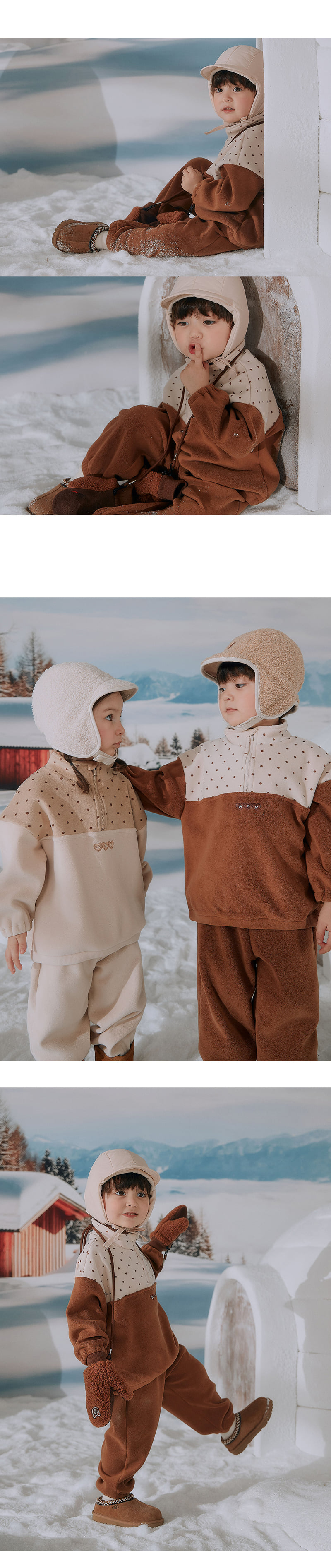 Kids Clara - Korean Baby Fashion - #babyfashion - Dartz Fleece Lined Set Up - 4