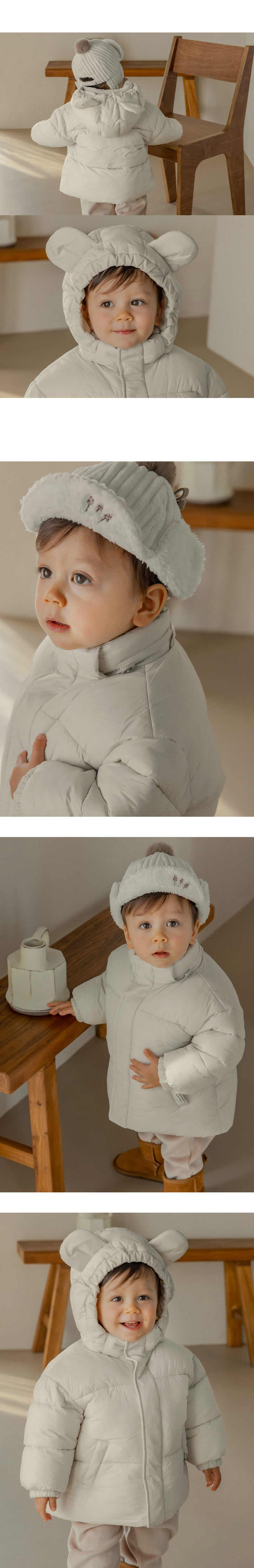 Kids Clara - Korean Baby Fashion - #babylifestyle - Ribbed Vegan Baby Padded Jacket - 5