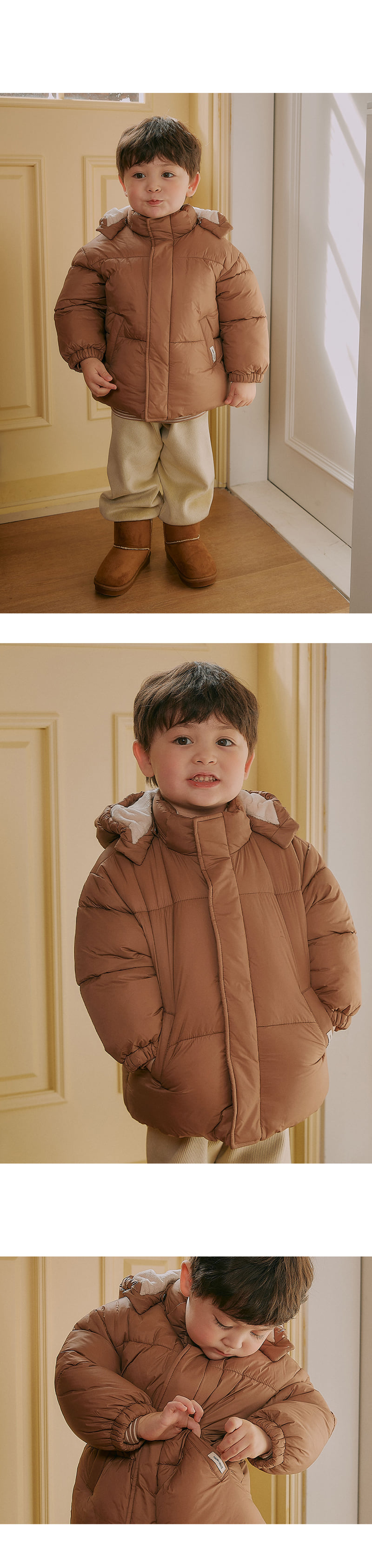 Kids Clara - Korean Baby Fashion - #babyoninstagram - Ribbed Vegan Baby Padded Jacket - 6
