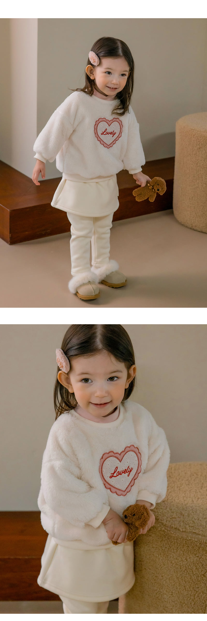 Kids Clara - Korean Baby Fashion - #onlinebabyboutique - Lovely Fleece Baby Leggings Skirt - 2