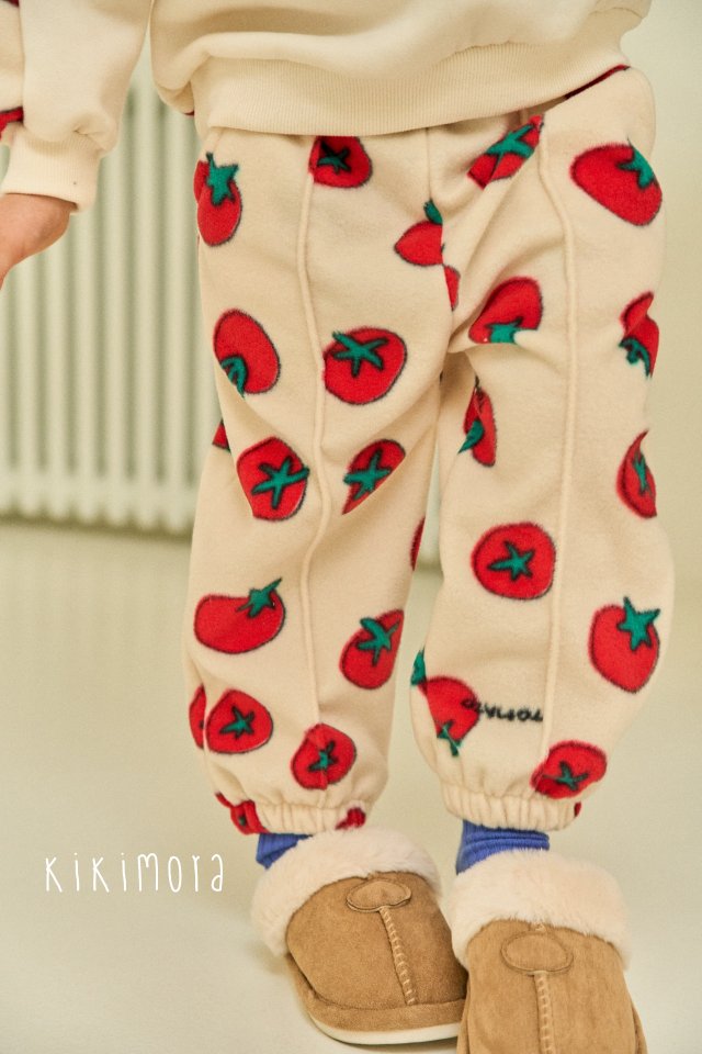Kikimora - Korean Baby Fashion - #smilingbaby - Fleece Tomato Jogger Pants - 4