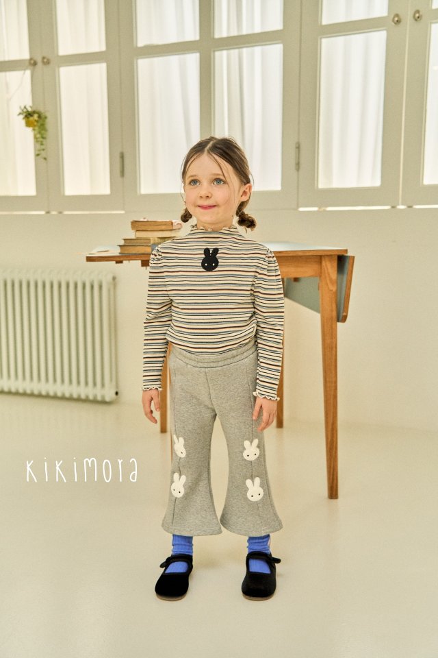 Kikimora - Korean Baby Fashion - #babyboutique - Rainbow Stripe Rabbit Tee - 8