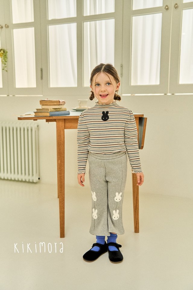 Kikimora - Korean Baby Fashion - #babyboutique - Rainbow Stripe Rabbit Tee - 9