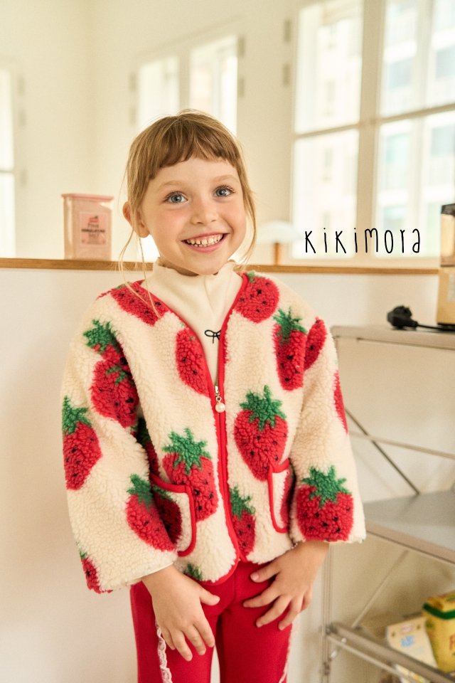Kikimora - Korean Baby Fashion - #babyboutique - Strawberry Fleece Jumper - 7
