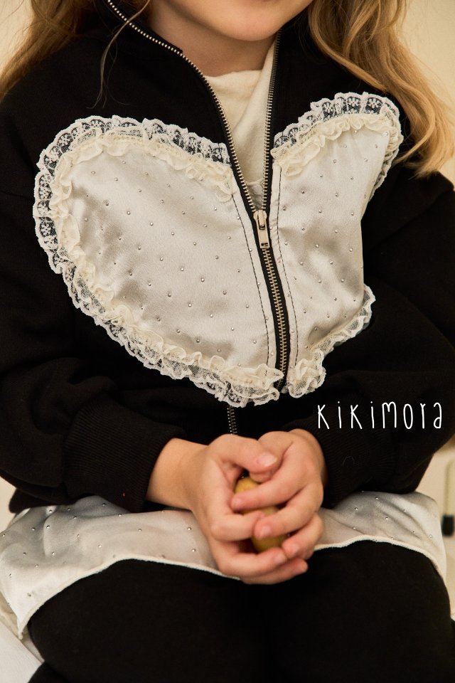 Kikimora - Korean Baby Fashion - #babyboutique - Romantic Heart Zip-up - 4