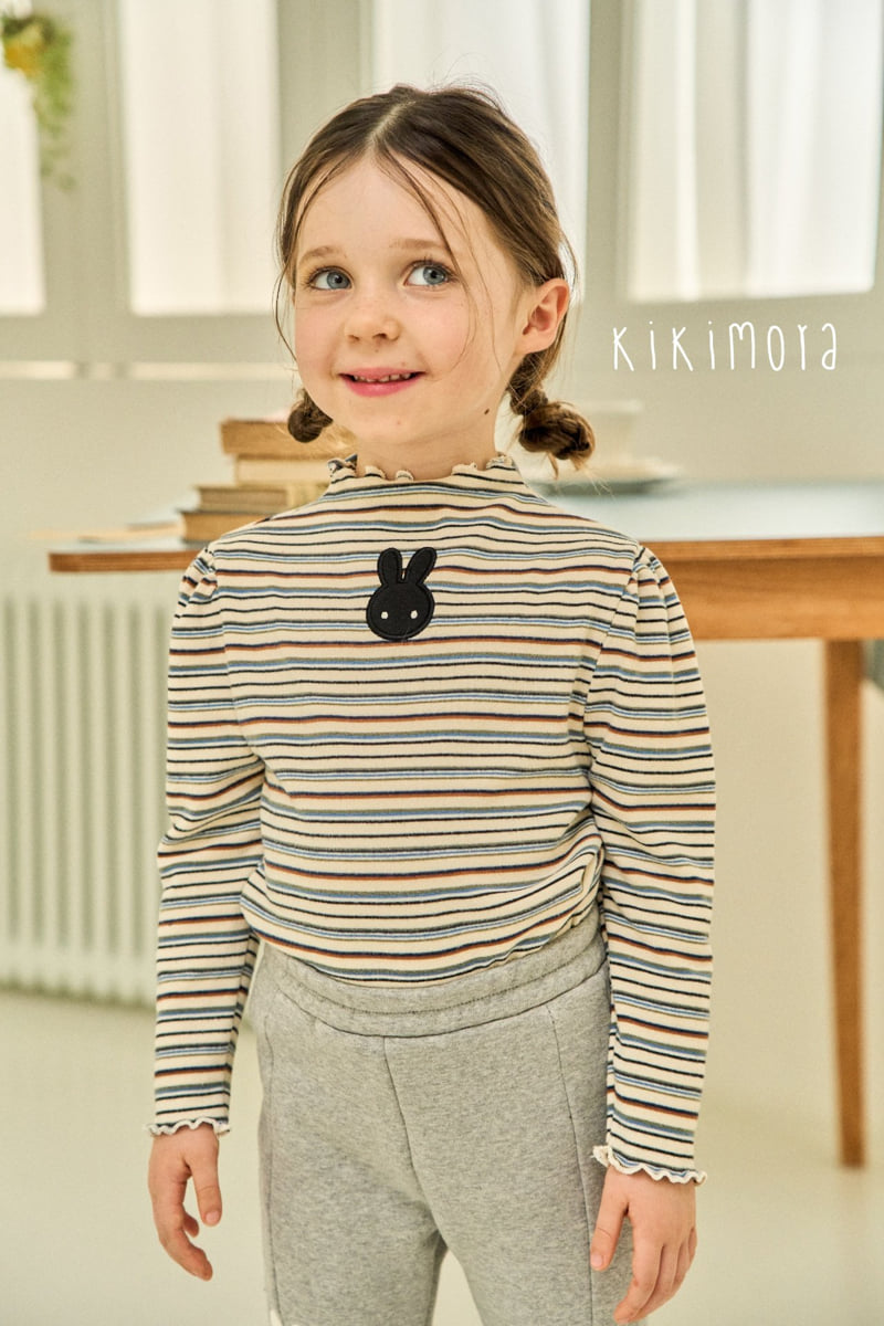 Kikimora - Korean Baby Fashion - #babyboutiqueclothing - Rainbow Stripe Rabbit Tee - 10