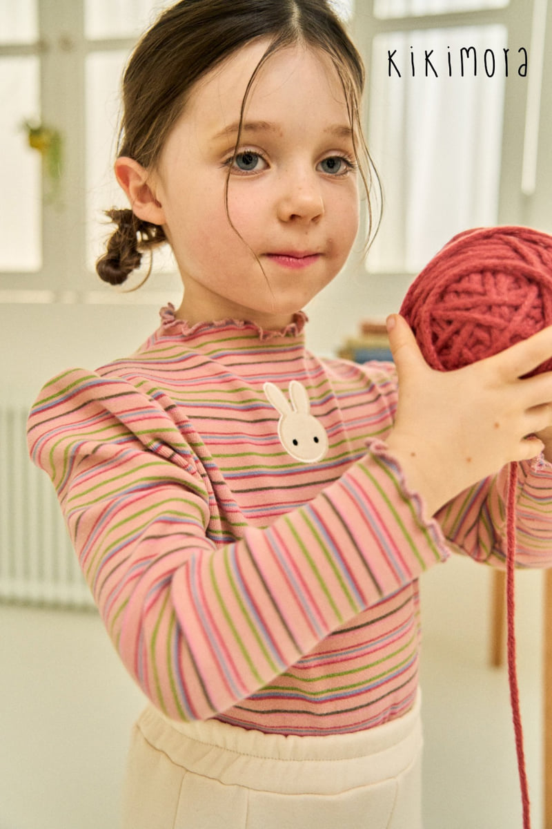 Kikimora - Korean Baby Fashion - #babyclothing - Rainbow Stripe Rabbit Tee - 11