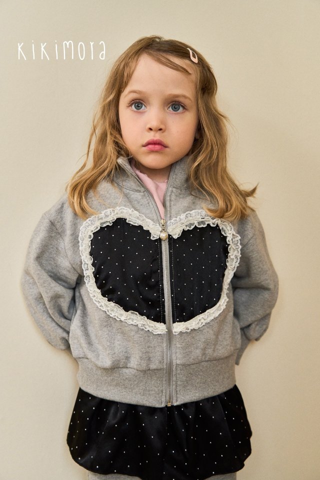 Kikimora - Korean Baby Fashion - #babyfever - Romantic Heart Zip-up - 8