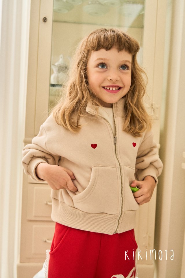 Kikimora - Korean Baby Fashion - #babyfever - Heart Point Zip-up - 3