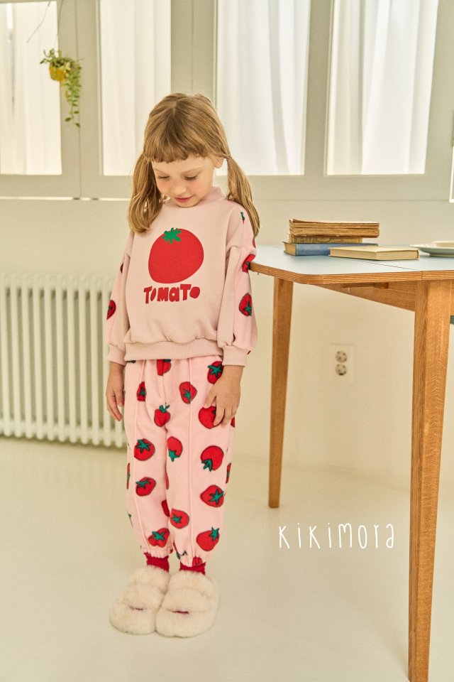 Kikimora - Korean Baby Fashion - #babygirlfashion - Fleece Tomato Jogger Pants - 9