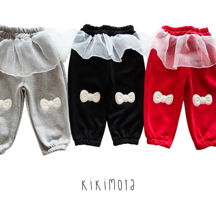 Kikimora - Korean Baby Fashion - #babygirlfashion - Ruby Ribbon Tulle Jogger Pants