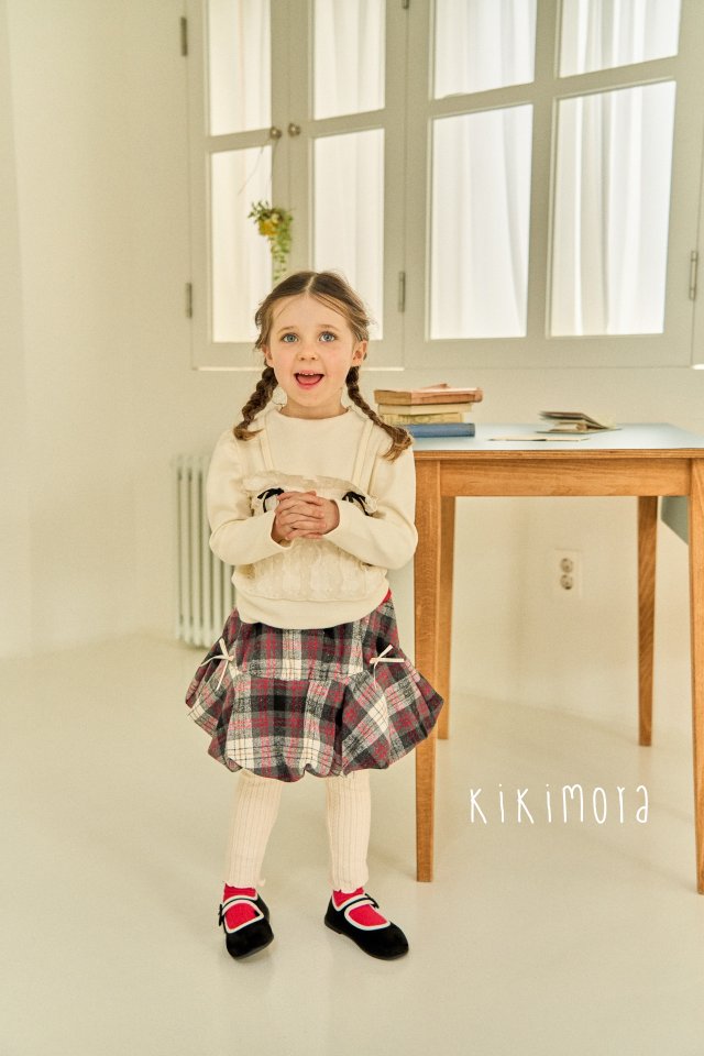 Kikimora - Korean Baby Fashion - #babygirlfashion - Check Balloon Skirt - 11