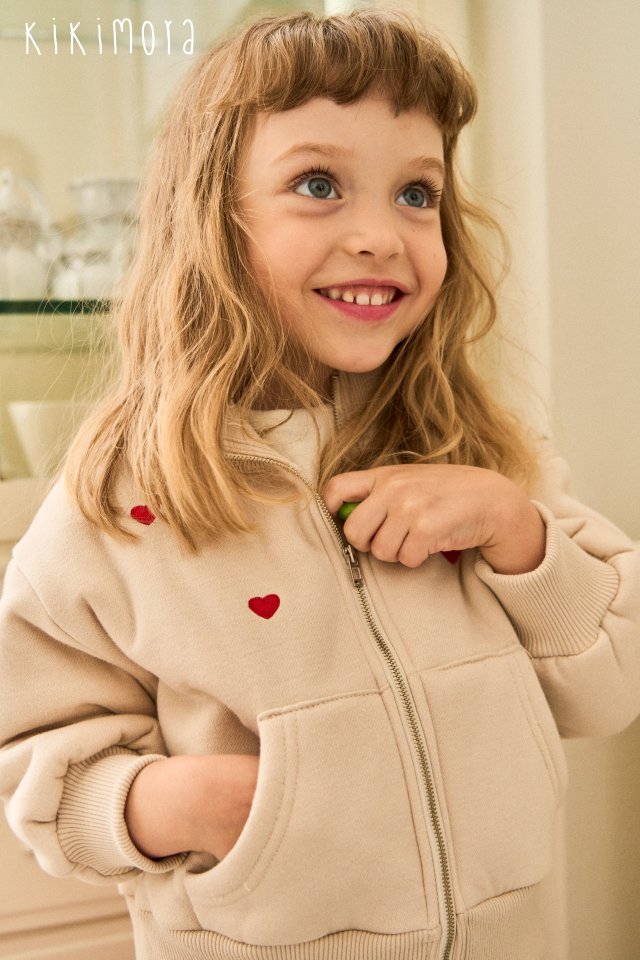 Kikimora - Korean Baby Fashion - #babylifestyle - Heart Point Zip-up - 5