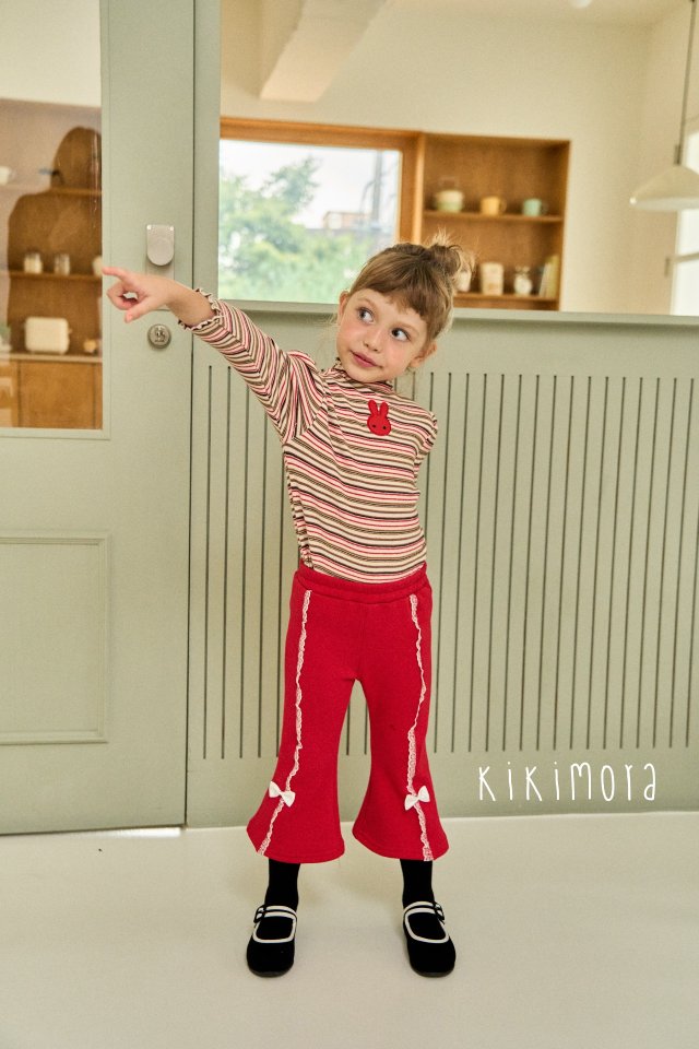 Kikimora - Korean Baby Fashion - #babyoutfit - Rainbow Stripe Rabbit Tee - 3
