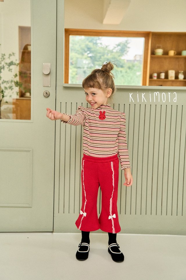 Kikimora - Korean Baby Fashion - #babyoutfit - Rainbow Stripe Rabbit Tee - 4