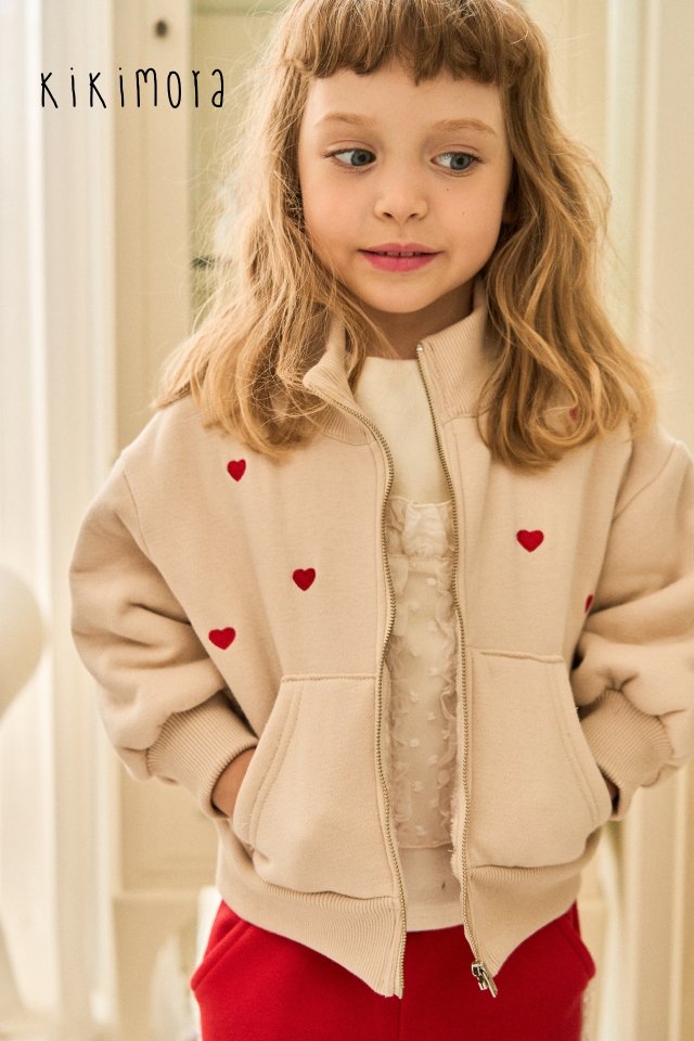 Kikimora - Korean Baby Fashion - #babyoutfit - Heart Point Zip-up - 8