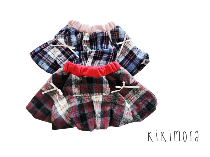 Kikimora - Korean Baby Fashion - #babyoutfit - Check Balloon Skirt
