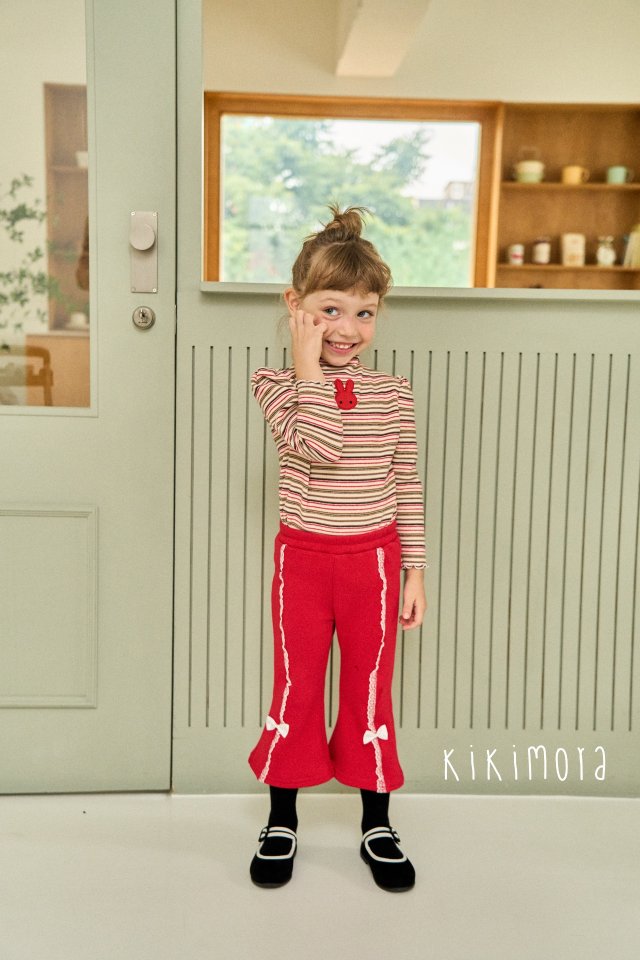 Kikimora - Korean Baby Fashion - #babywear - Rainbow Stripe Rabbit Tee - 5