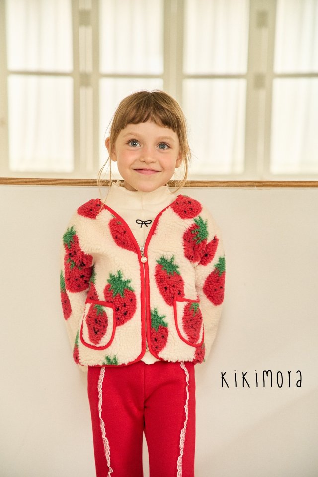 Kikimora - Korean Baby Fashion - #babyoutfit - Strawberry Fleece Jumper - 4