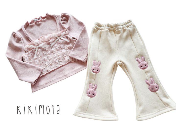 Kikimora - Korean Baby Fashion - #onlinebabyboutique - Snow Rabbit Bootcut Pants - 3