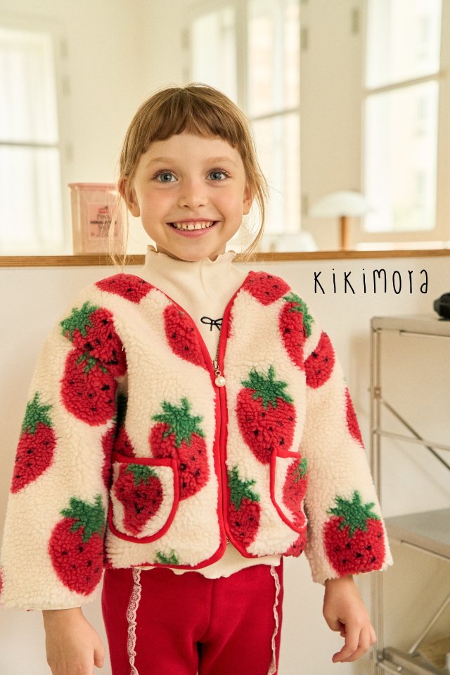 Kikimora - Korean Baby Fashion - #onlinebabyboutique - Strawberry Fleece Jumper - 5