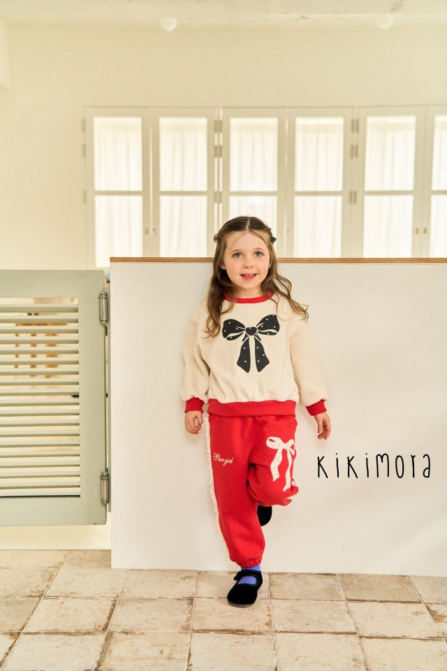 Kikimora - Korean Baby Fashion - #onlinebabyshop - Love Pop Ribbon Sweatshirt