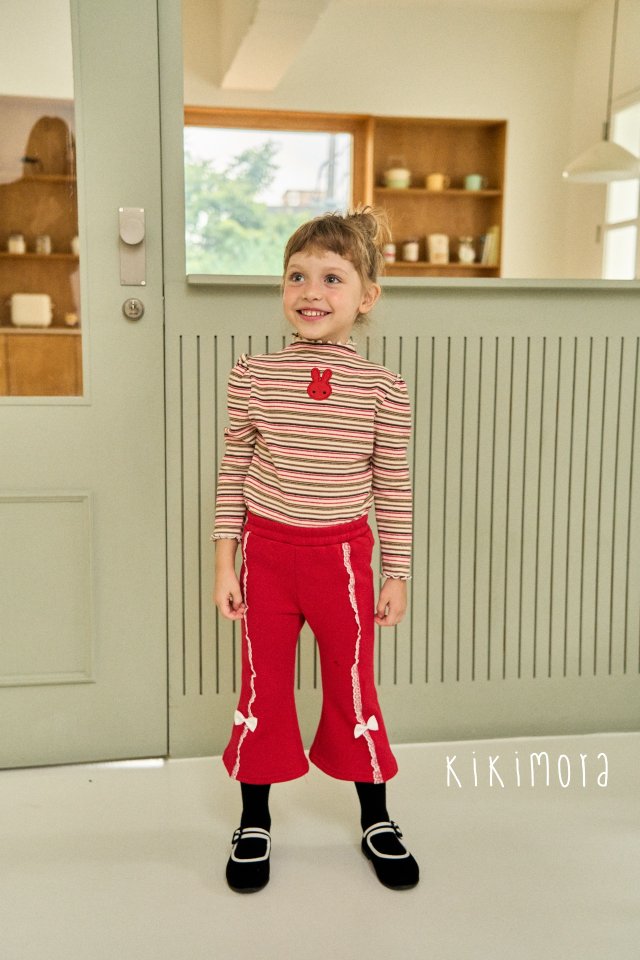 Kikimora - Korean Baby Fashion - #onlinebabyshop - Rainbow Stripe Rabbit Tee - 7