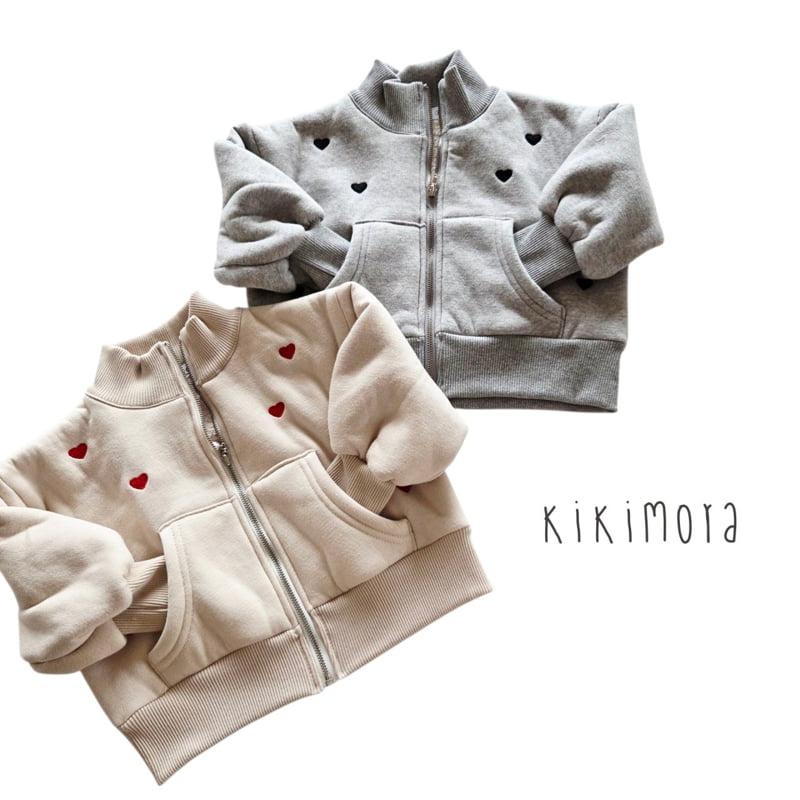 Kikimora - Korean Baby Fashion - #onlinebabyshop - Heart Point Zip-up - 12