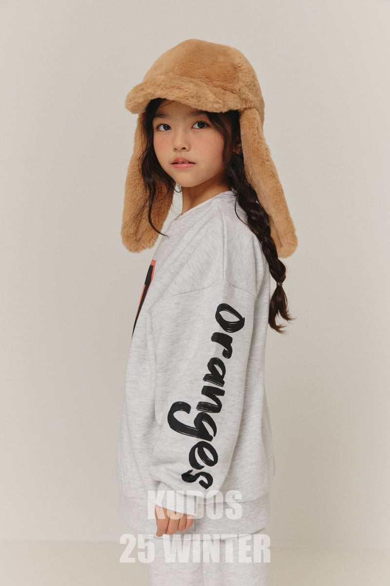 Kudos - Korean Children Fashion - #fashionkids - Orange Logo Sweatshirt - 4