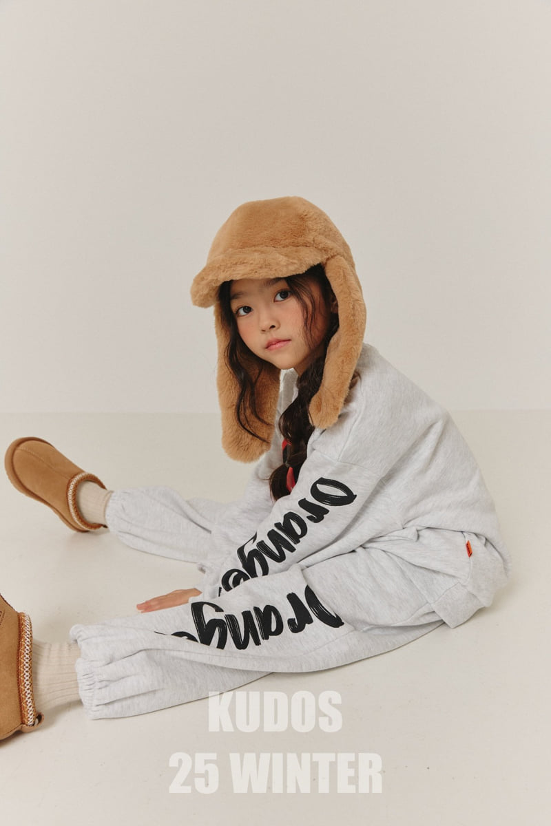 Kudos - Korean Children Fashion - #littlefashionista - Orange Logo Sweatshirt - 8