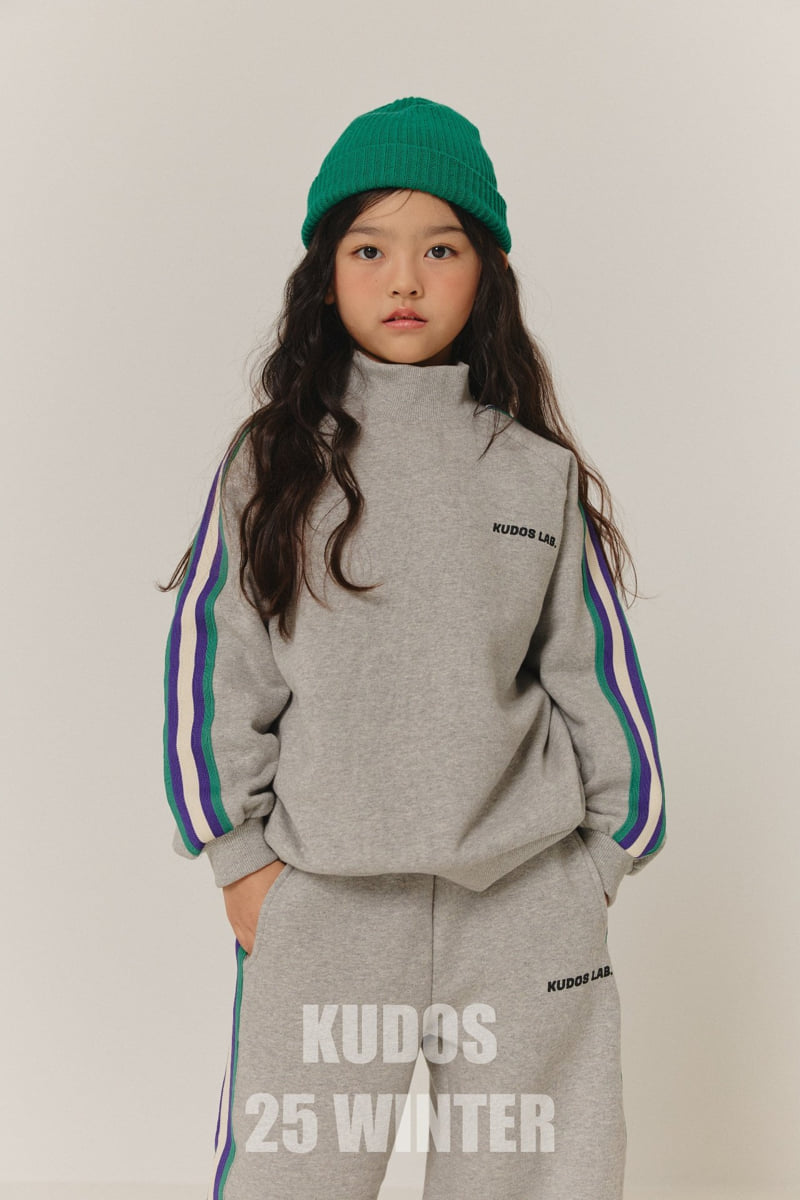 Kudos - Korean Children Fashion - #minifashionista - Side Tape Mock Neck Sweatshirt - 2