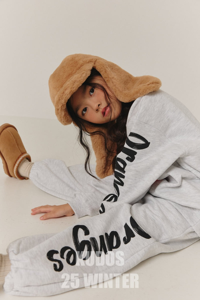 Kudos - Korean Children Fashion - #minifashionista - Orange Logo Sweatshirt - 10