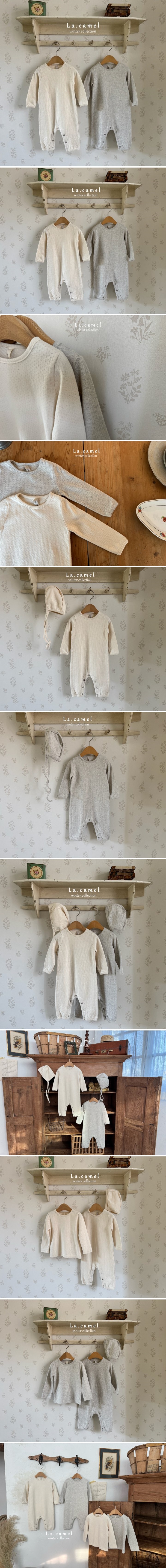 La Camel - Korean Baby Fashion - #babylifestyle - Cottage Double Layer Eyelet Suit - 2