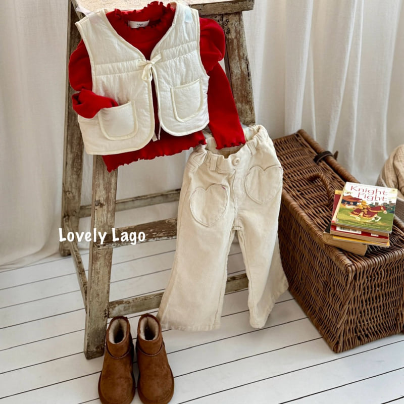 Lago - Korean Children Fashion - #Kfashion4kids - Heart Corduroy Pants - 8